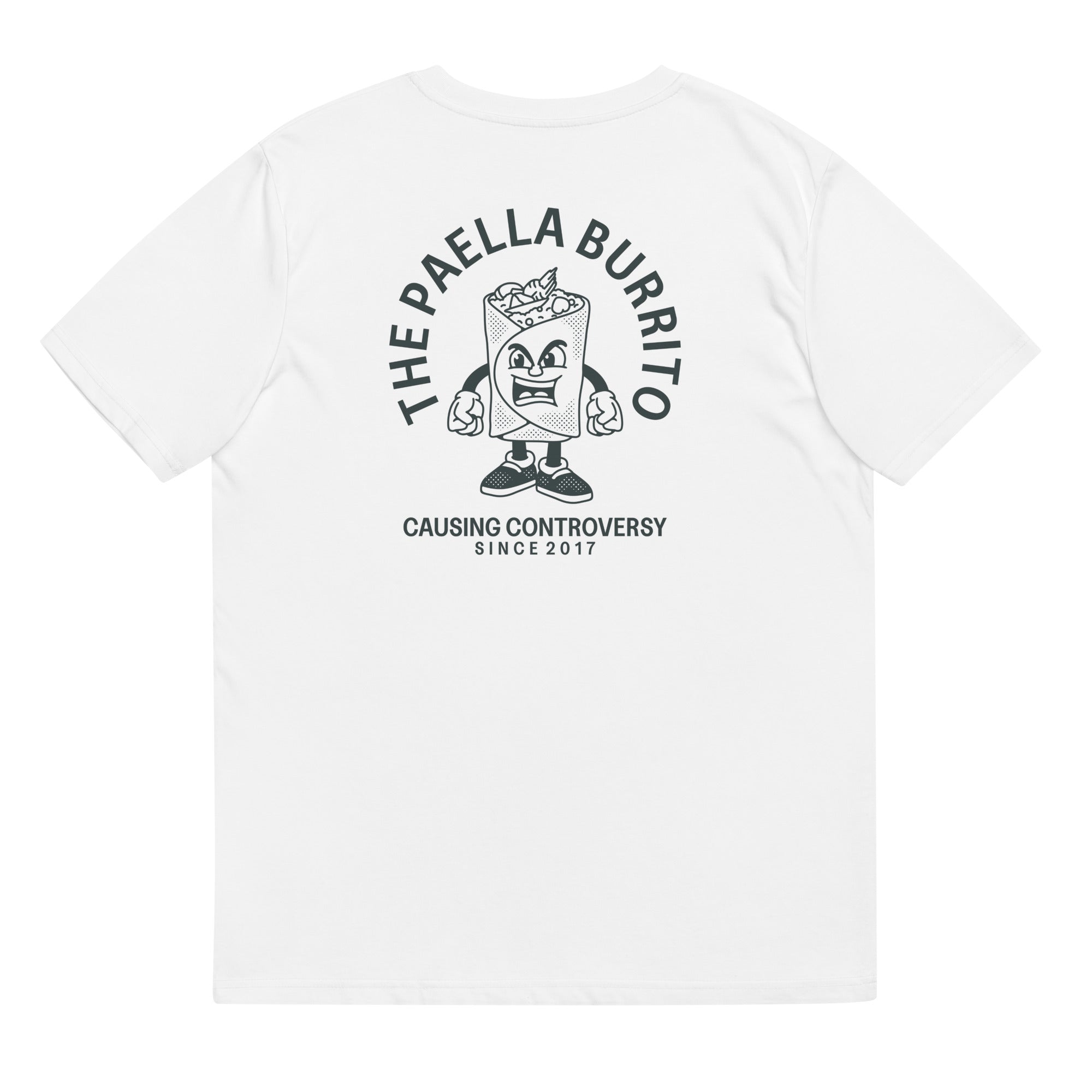"Paella Burrito" Organic Tee in Black Sorted Food