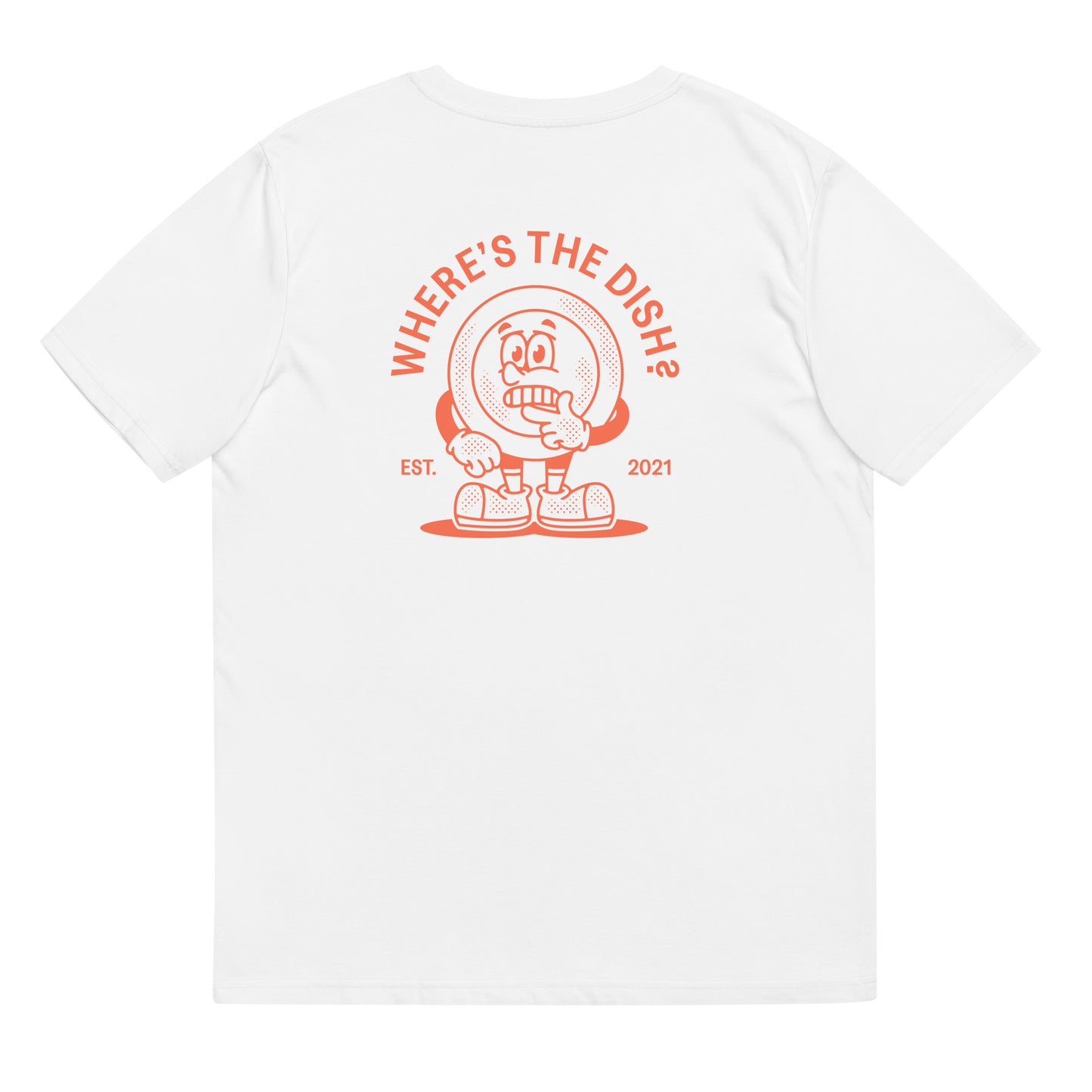 "Where's The Dish?" Tee -  Red On White (Organic)