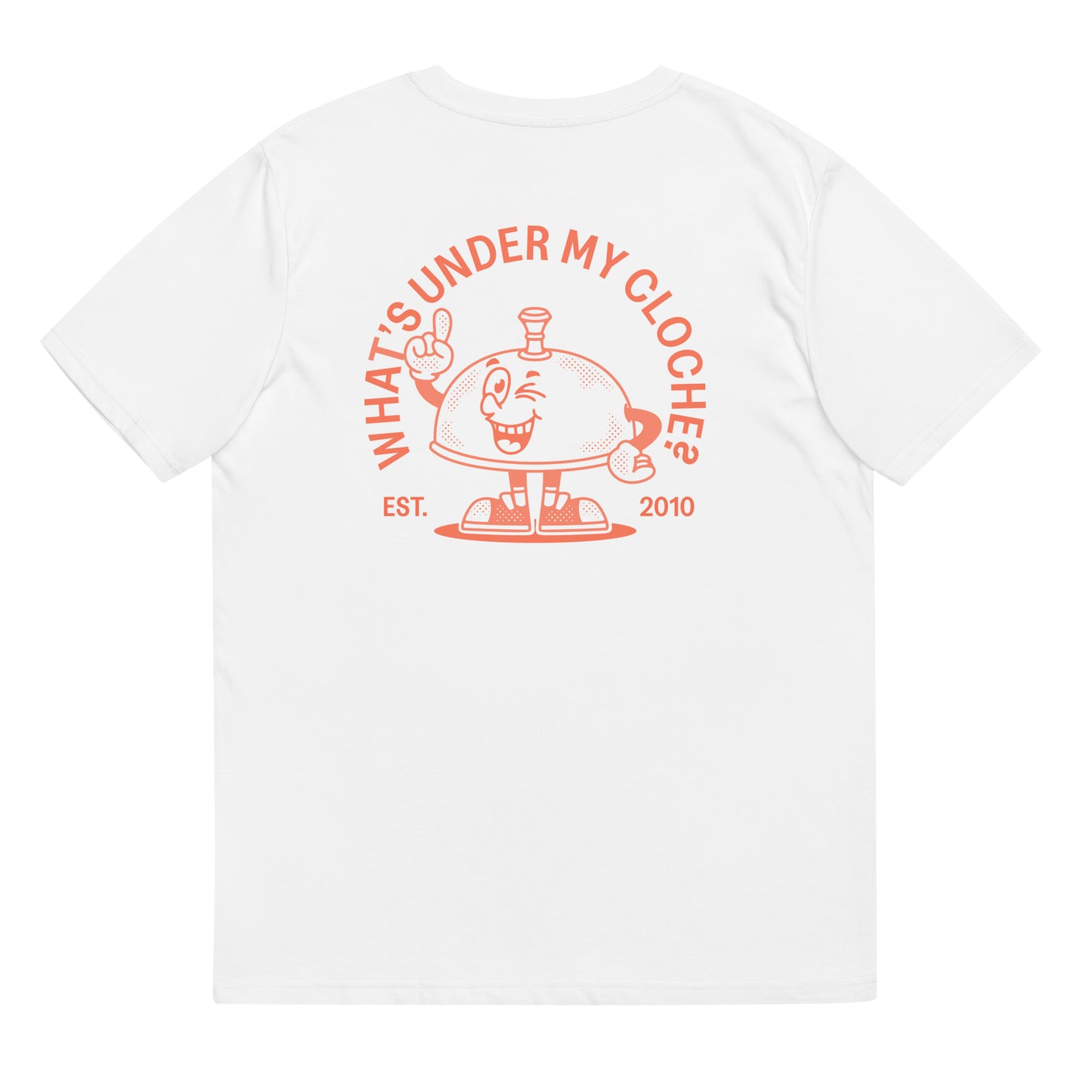 "What's Under My Cloche?" Tee -  Red On White (Organic)