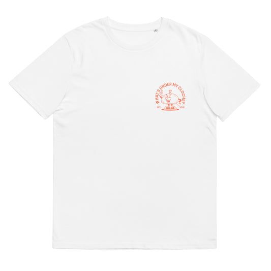 "What's Under My Cloche?" Tee -  Red On White (Organic)